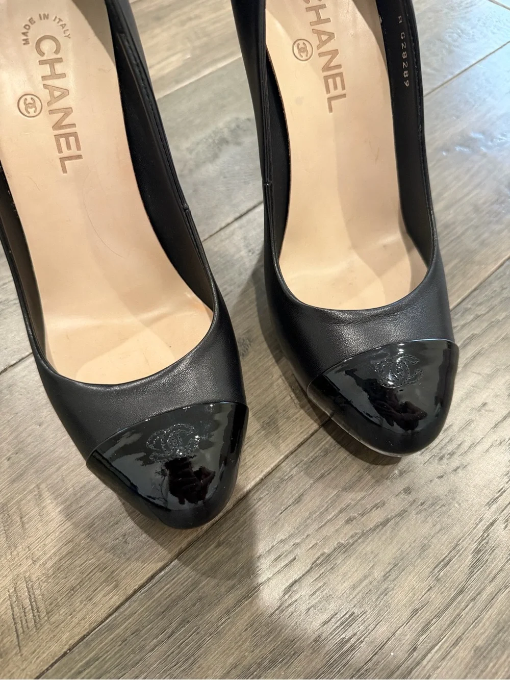 Authentic CHANEL Black Leather Pump